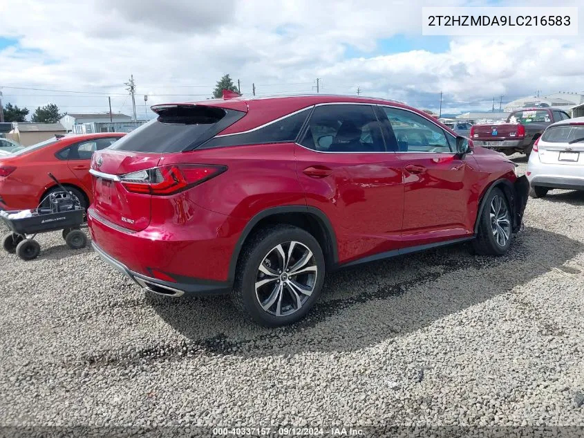 2020 Lexus Rx 350 VIN: 2T2HZMDA9LC216583 Lot: 40337157