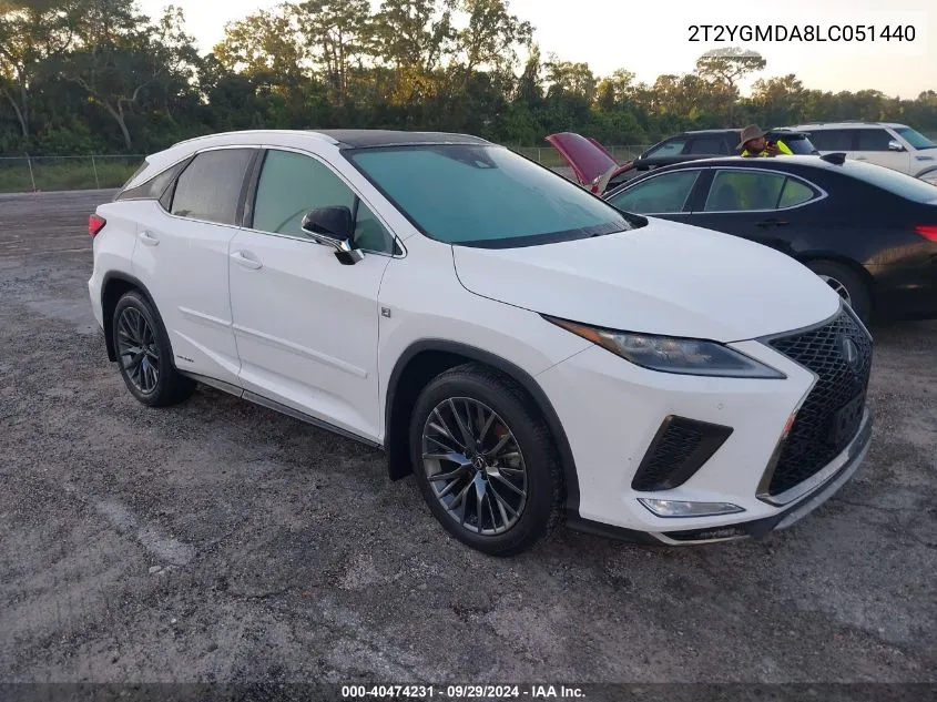 2020 Lexus Rx 450H F Sport VIN: 2T2YGMDA8LC051440 Lot: 40474231