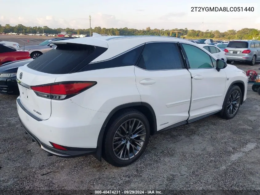 2020 Lexus Rx 450H F Sport VIN: 2T2YGMDA8LC051440 Lot: 40474231