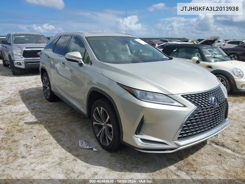 2020 Lexus Rx 450H L VIN: JTJHGKFA3L2013938 Lot: 40483630