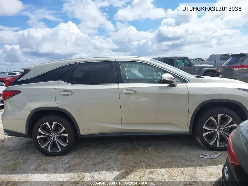 2020 Lexus Rx 450H L VIN: JTJHGKFA3L2013938 Lot: 40483630