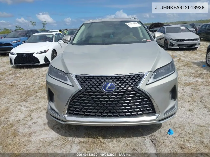 2020 Lexus Rx 450H L VIN: JTJHGKFA3L2013938 Lot: 40483630