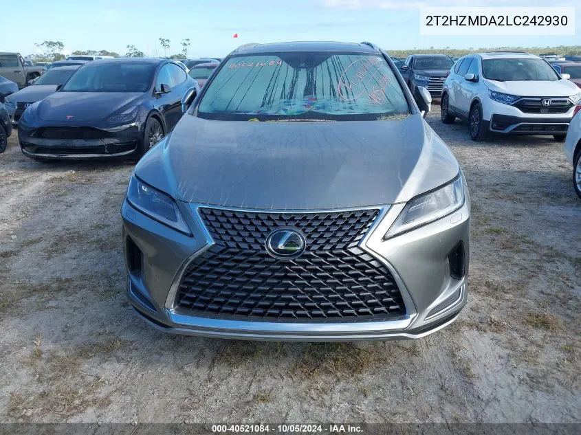 2020 Lexus Rx 350 VIN: 2T2HZMDA2LC242930 Lot: 40521084