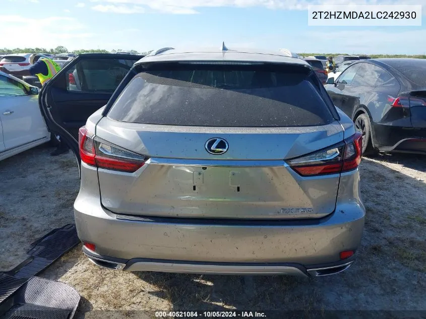 2020 Lexus Rx 350 VIN: 2T2HZMDA2LC242930 Lot: 40521084