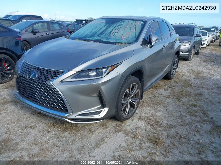 2020 Lexus Rx 350 VIN: 2T2HZMDA2LC242930 Lot: 40521084