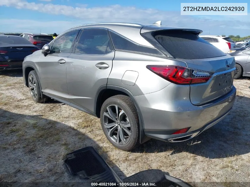 2020 Lexus Rx 350 VIN: 2T2HZMDA2LC242930 Lot: 40521084