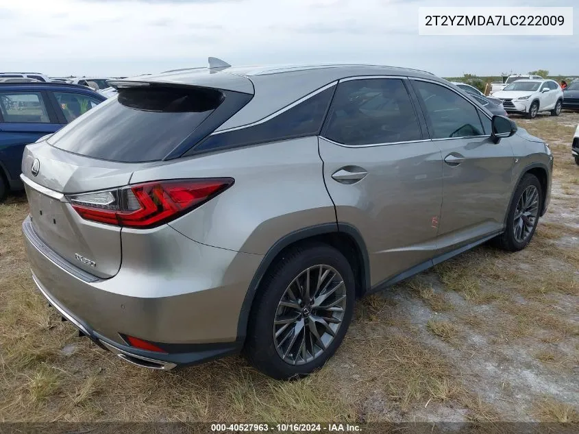 2020 Lexus Rx 350 F Sport Performance VIN: 2T2YZMDA7LC222009 Lot: 40527963