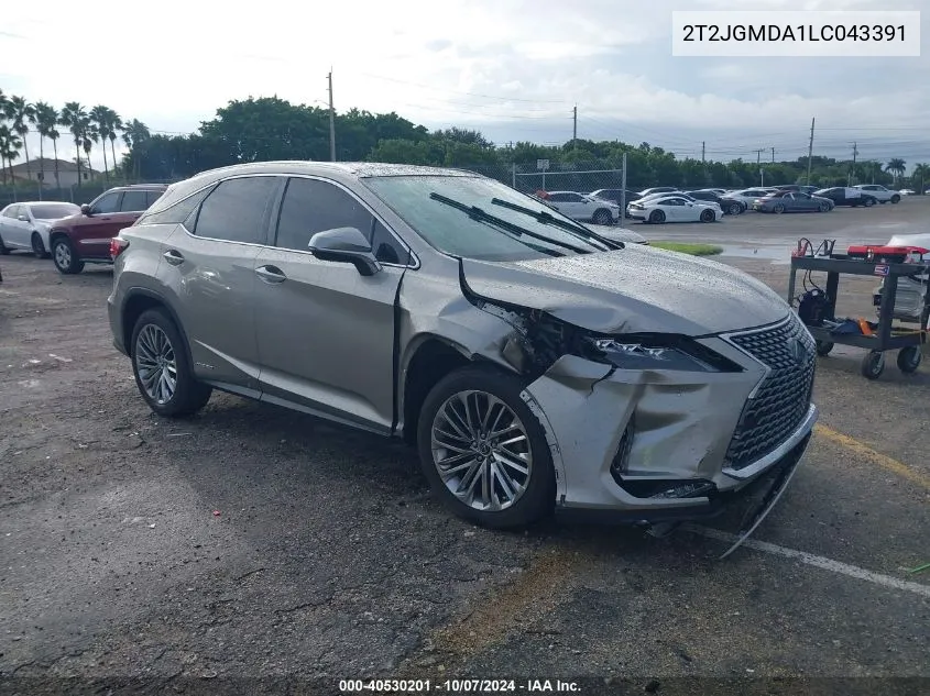 2020 Lexus Rx 450H VIN: 2T2JGMDA1LC043391 Lot: 40530201