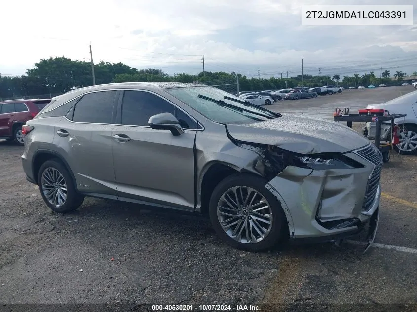 2020 Lexus Rx 450H VIN: 2T2JGMDA1LC043391 Lot: 40530201