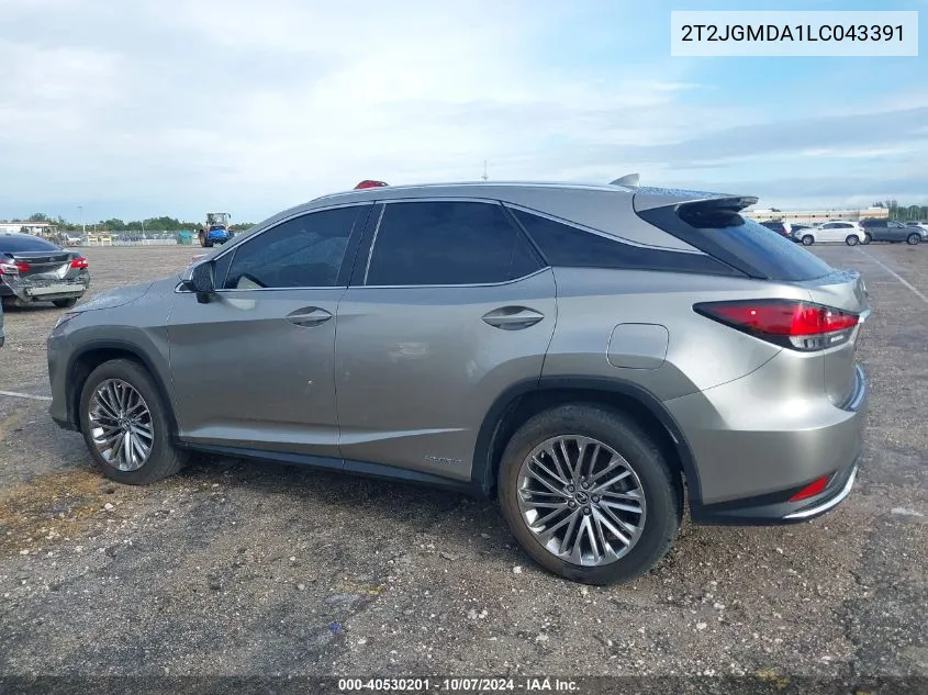 2020 Lexus Rx 450H VIN: 2T2JGMDA1LC043391 Lot: 40530201