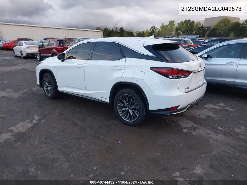 2020 Lexus Rx 450H F Sport VIN: 2T2SGMDA2LC049673 Lot: 40744492