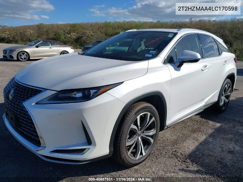 2020 Lexus Rx 350 VIN: 2T2HZMAA4LC170598 Lot: 40857931