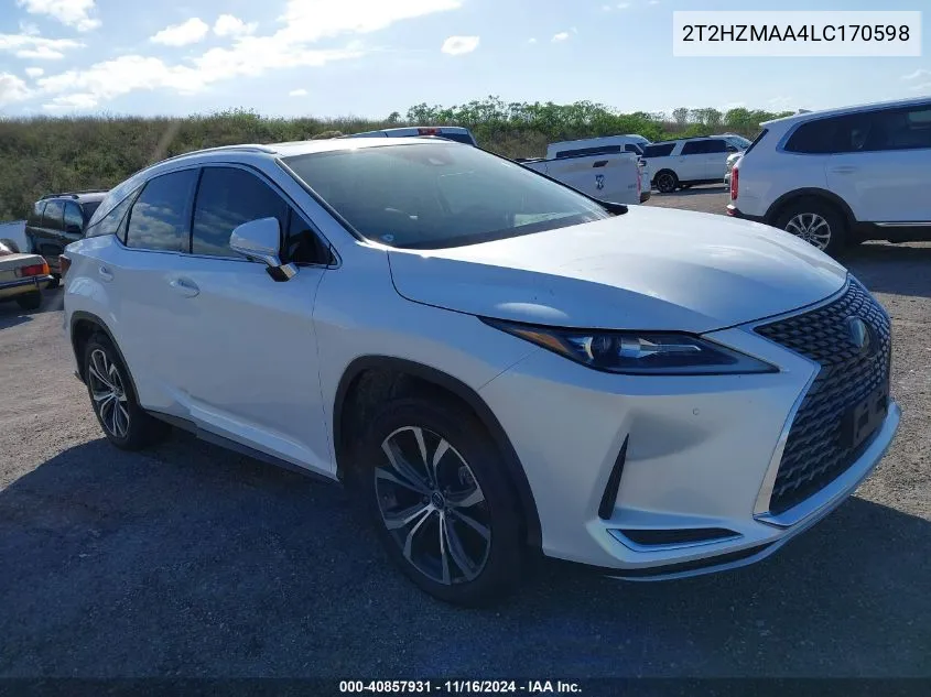 2020 Lexus Rx 350 VIN: 2T2HZMAA4LC170598 Lot: 40857931