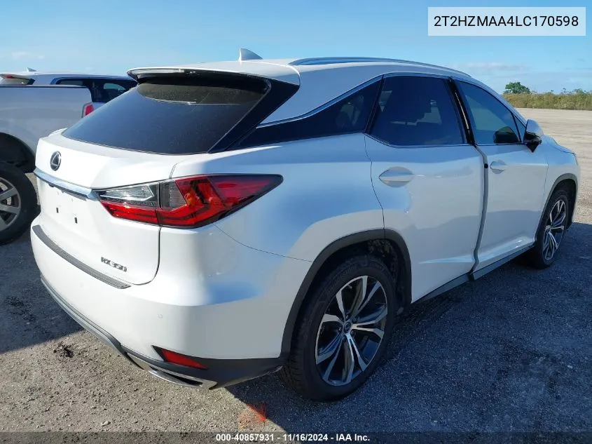 2020 Lexus Rx 350 VIN: 2T2HZMAA4LC170598 Lot: 40857931