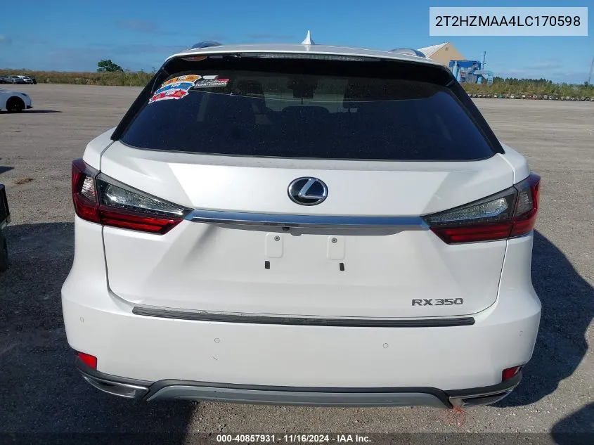 2020 Lexus Rx 350 VIN: 2T2HZMAA4LC170598 Lot: 40857931