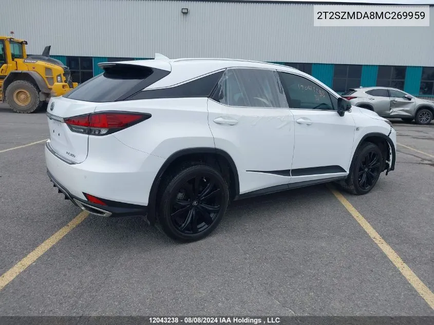 2021 Lexus Rx 350 VIN: 2T2SZMDA8MC269959 Lot: 12043238