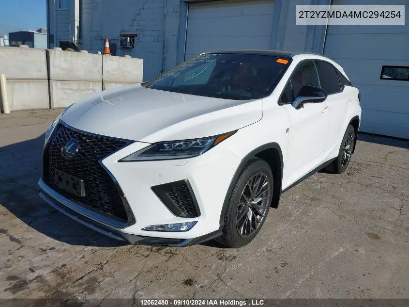 2021 Lexus Rx 350 F Sport VIN: 2T2YZMDA4MC294254 Lot: 12052480