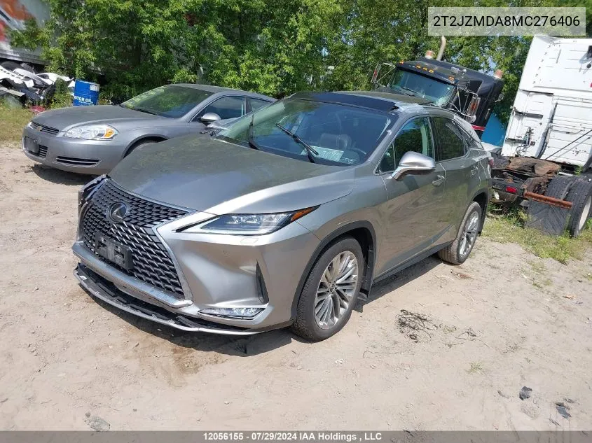 2021 Lexus Rx 350 Base/350 Premium/350 Premium Plus/350 Luxury/350 F-Sport VIN: 2T2JZMDA8MC276406 Lot: 12056155