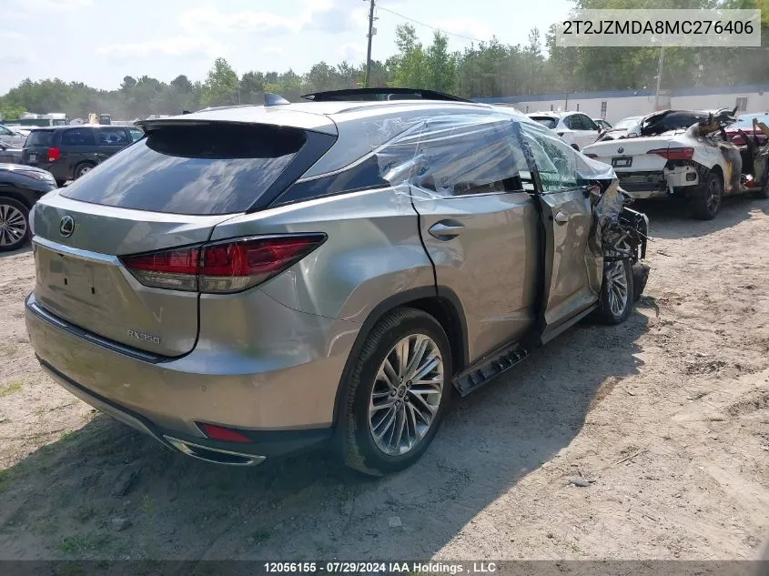 2021 Lexus Rx 350 Base/350 Premium/350 Premium Plus/350 Luxury/350 F-Sport VIN: 2T2JZMDA8MC276406 Lot: 12056155