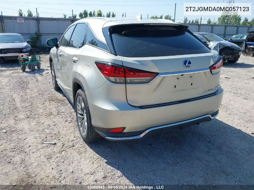 2021 Lexus Rx VIN: 2T2JGMDA0MC057123 Lot: 12088943