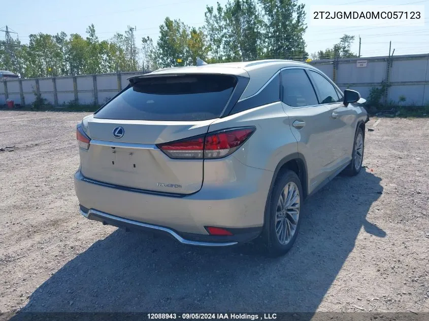 2021 Lexus Rx VIN: 2T2JGMDA0MC057123 Lot: 12088943