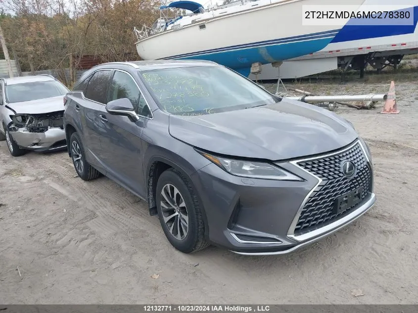 2021 Lexus Rx 350 VIN: 2T2HZMDA6MC278380 Lot: 12132771