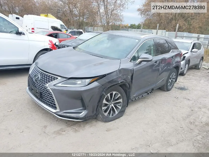 2021 Lexus Rx 350 VIN: 2T2HZMDA6MC278380 Lot: 12132771