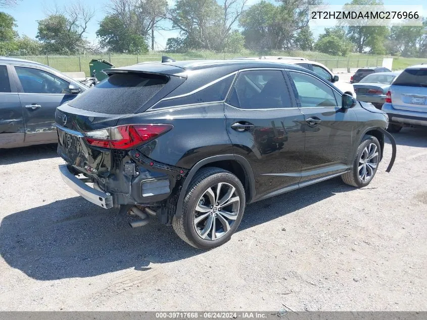 2021 Lexus Rx 350 VIN: 2T2HZMDA4MC276966 Lot: 39717668