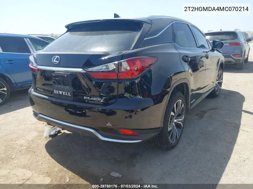 2T2HGMDA4MC070214 2021 Lexus Rx 450H