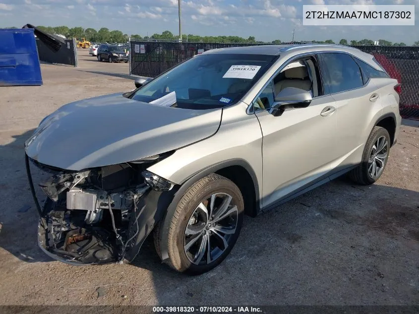 2T2HZMAA7MC187302 2021 Lexus Rx 350