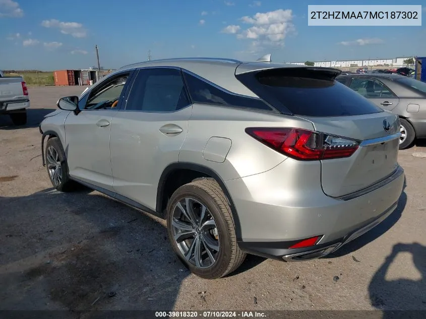 2T2HZMAA7MC187302 2021 Lexus Rx 350