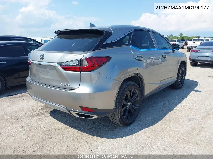 2T2HZMAA1MC190177 2021 Lexus Rx 350