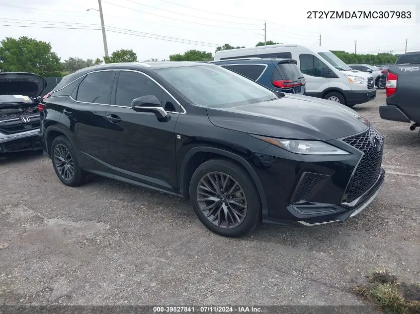 2021 Lexus Rx 350 F Sport Handling VIN: 2T2YZMDA7MC307983 Lot: 39827841