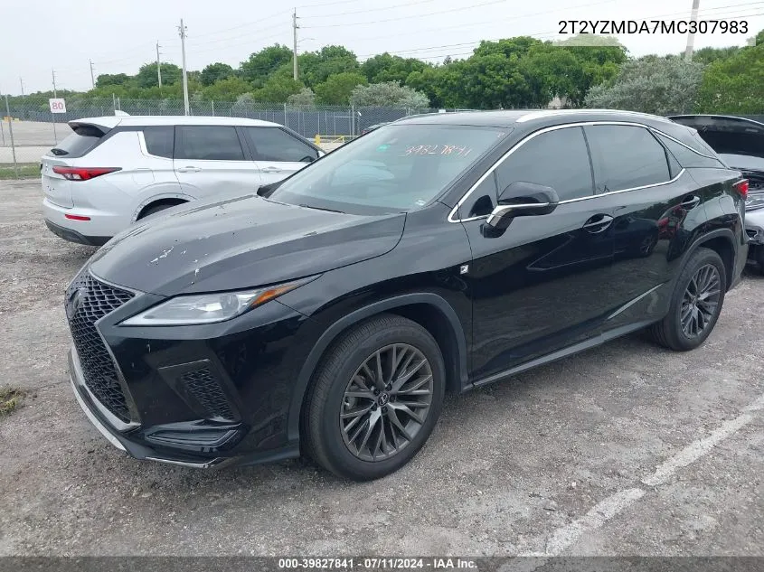 2021 Lexus Rx 350 F Sport Handling VIN: 2T2YZMDA7MC307983 Lot: 39827841