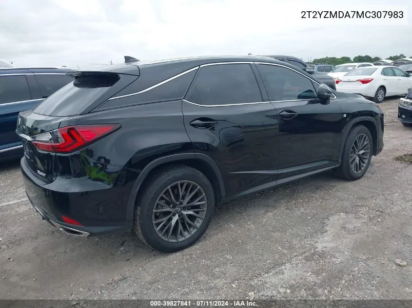 2T2YZMDA7MC307983 2021 Lexus Rx 350 F Sport Handling