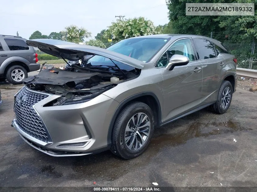 2T2AZMAA2MC189332 2021 Lexus Rx 350