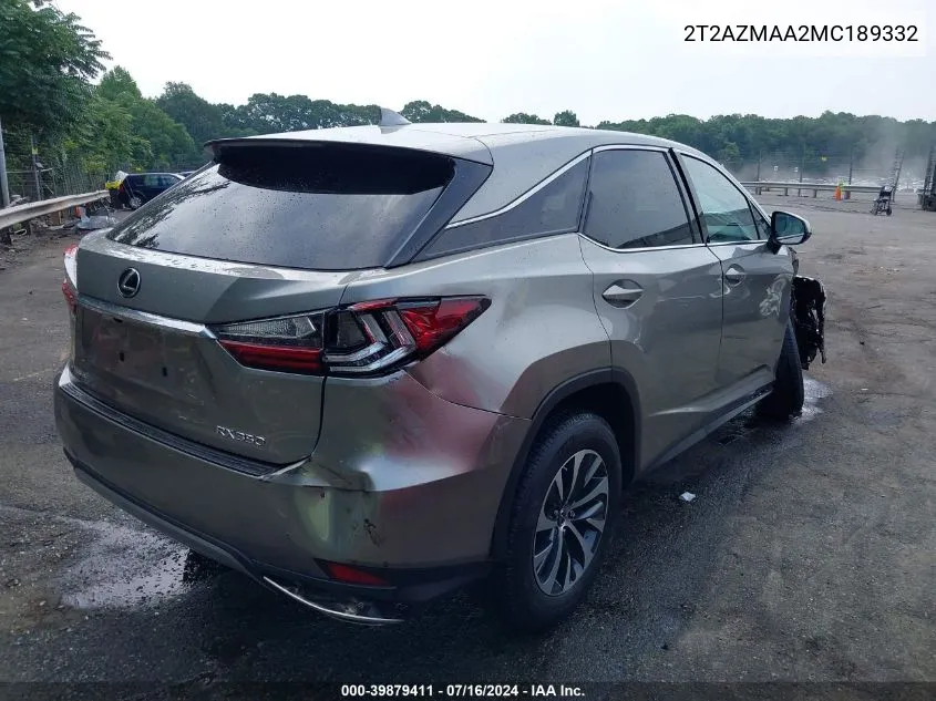 2T2AZMAA2MC189332 2021 Lexus Rx 350