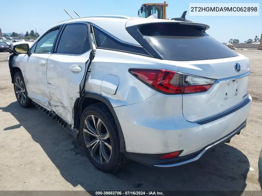 2021 Lexus Rx 450H VIN: 2T2HGMDA9MC062898 Lot: 39883706