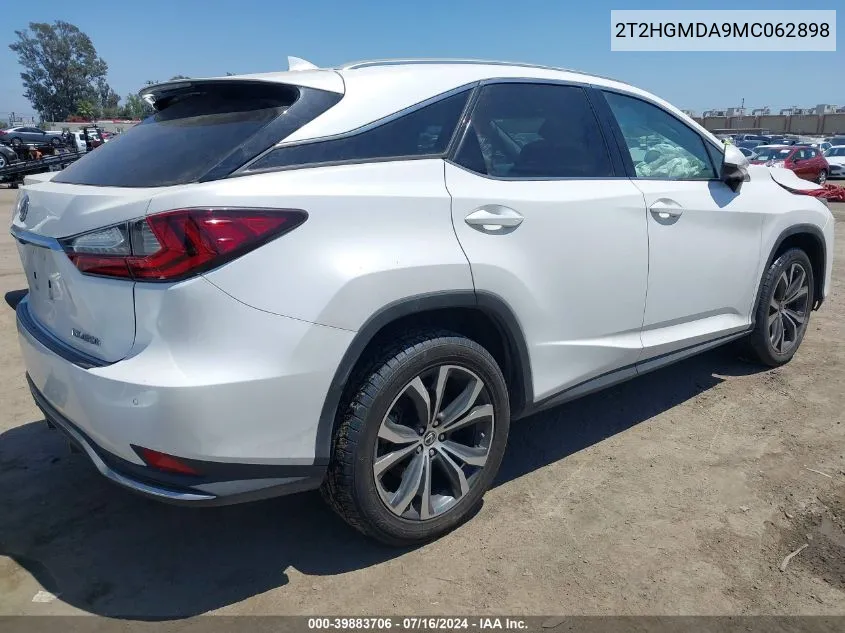 2021 Lexus Rx 450H VIN: 2T2HGMDA9MC062898 Lot: 39883706