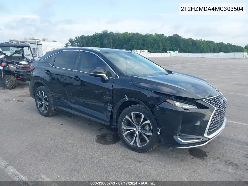 2021 Lexus Rx 350 VIN: 2T2HZMDA4MC303504 Lot: 39885743