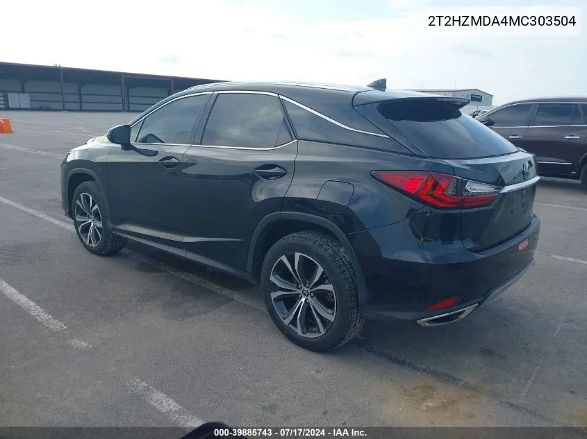 2T2HZMDA4MC303504 2021 Lexus Rx 350