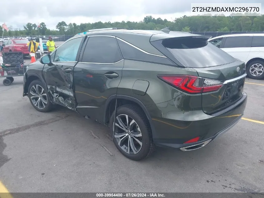 2021 Lexus Rx 350 VIN: 2T2HZMDAXMC296770 Lot: 39954400