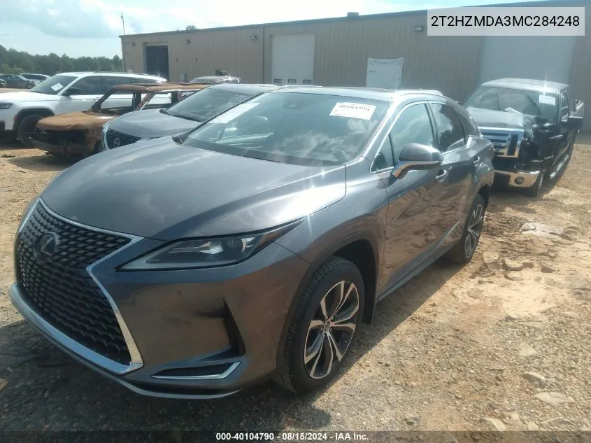 2021 Lexus Rx 350 VIN: 2T2HZMDA3MC284248 Lot: 40104790