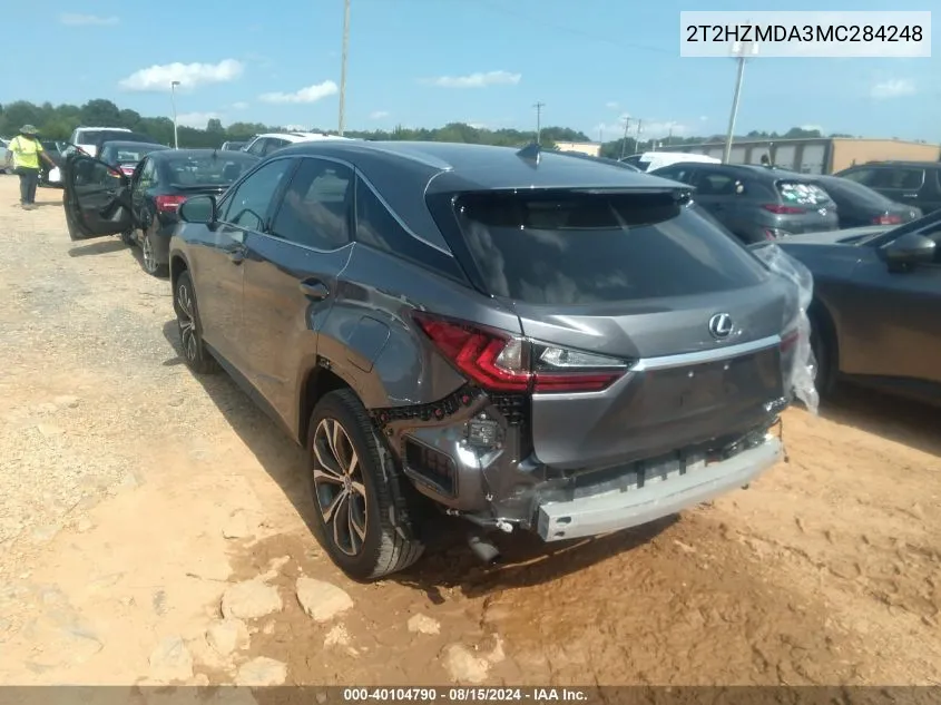 2021 Lexus Rx 350 VIN: 2T2HZMDA3MC284248 Lot: 40104790