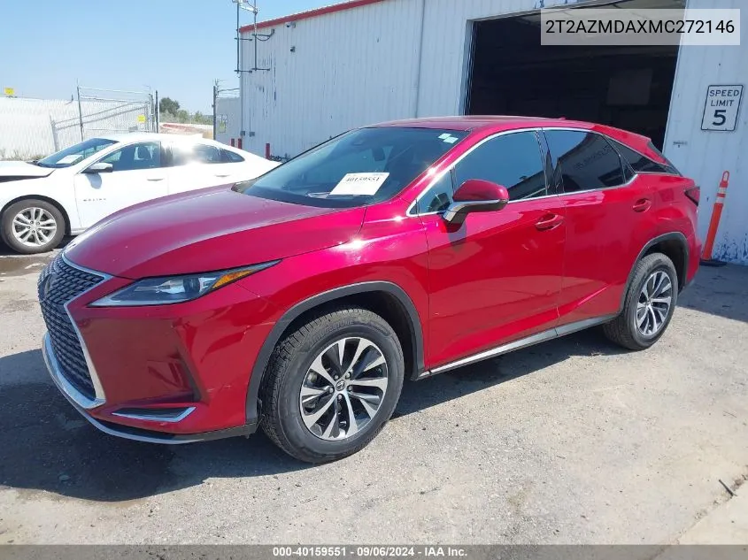 2021 Lexus Rx 350 VIN: 2T2AZMDAXMC272146 Lot: 40159551