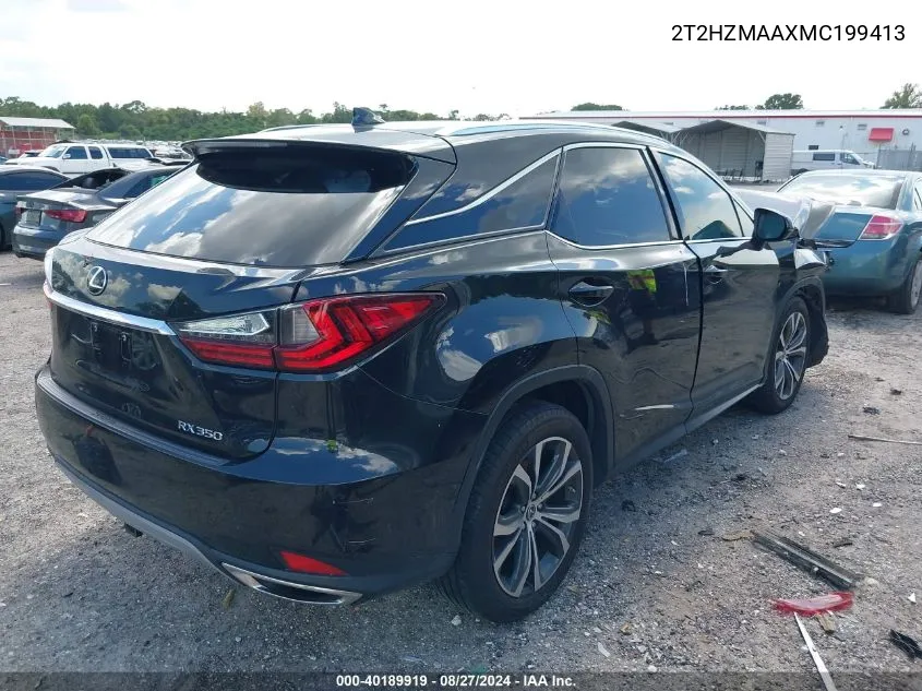 2021 Lexus Rx 350 VIN: 2T2HZMAAXMC199413 Lot: 40189919