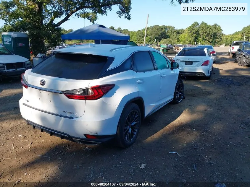 2T2SZMDA7MC283979 2021 Lexus Rx 350 F Sport Appearance