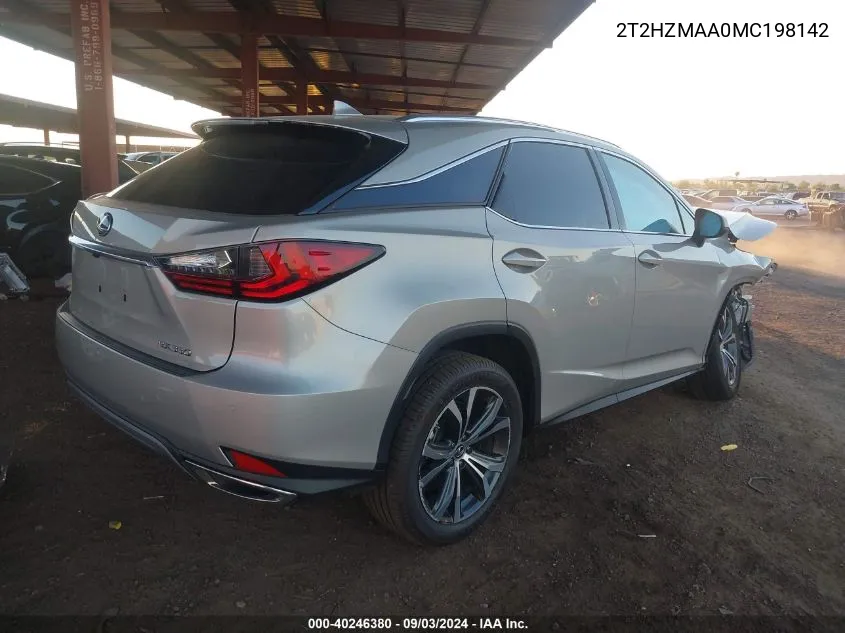 2021 Lexus Rx 350 VIN: 2T2HZMAA0MC198142 Lot: 40246380