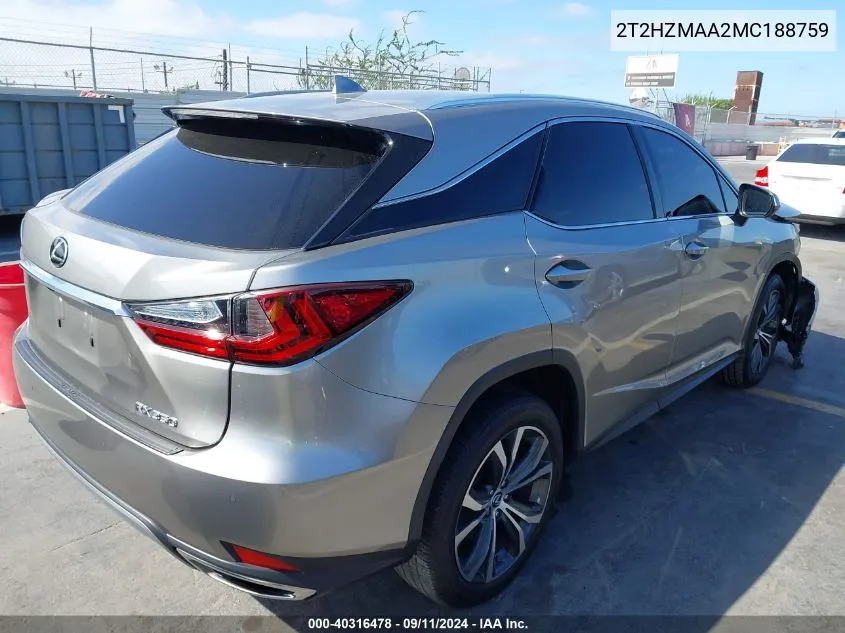 2T2HZMAA2MC188759 2021 Lexus Rx 350