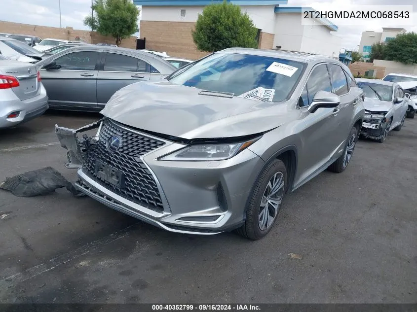 2021 Lexus Rx 450H VIN: 2T2HGMDA2MC068543 Lot: 40352799